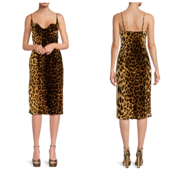 New Halpern Animal Print Silk Blend Sheath Spring '23 Runway Dress 42 FR/10 US - Picture 8 of 8